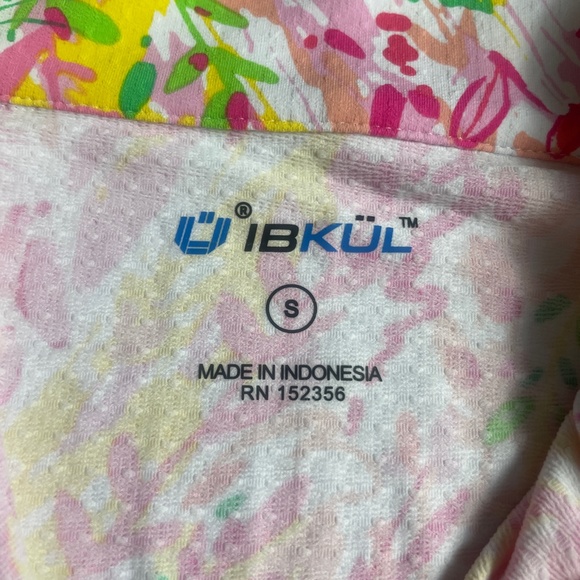 Ulkbul Small Floral Sheer Underarm Athletic Shirt 1/4 Zip Nylong Blend w/ Mesh - Picture 2 of 7